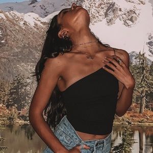 Princess Polly zoha one shoulder crop top